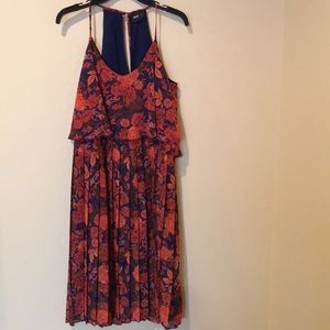 ASOS double layer floral pleated dress